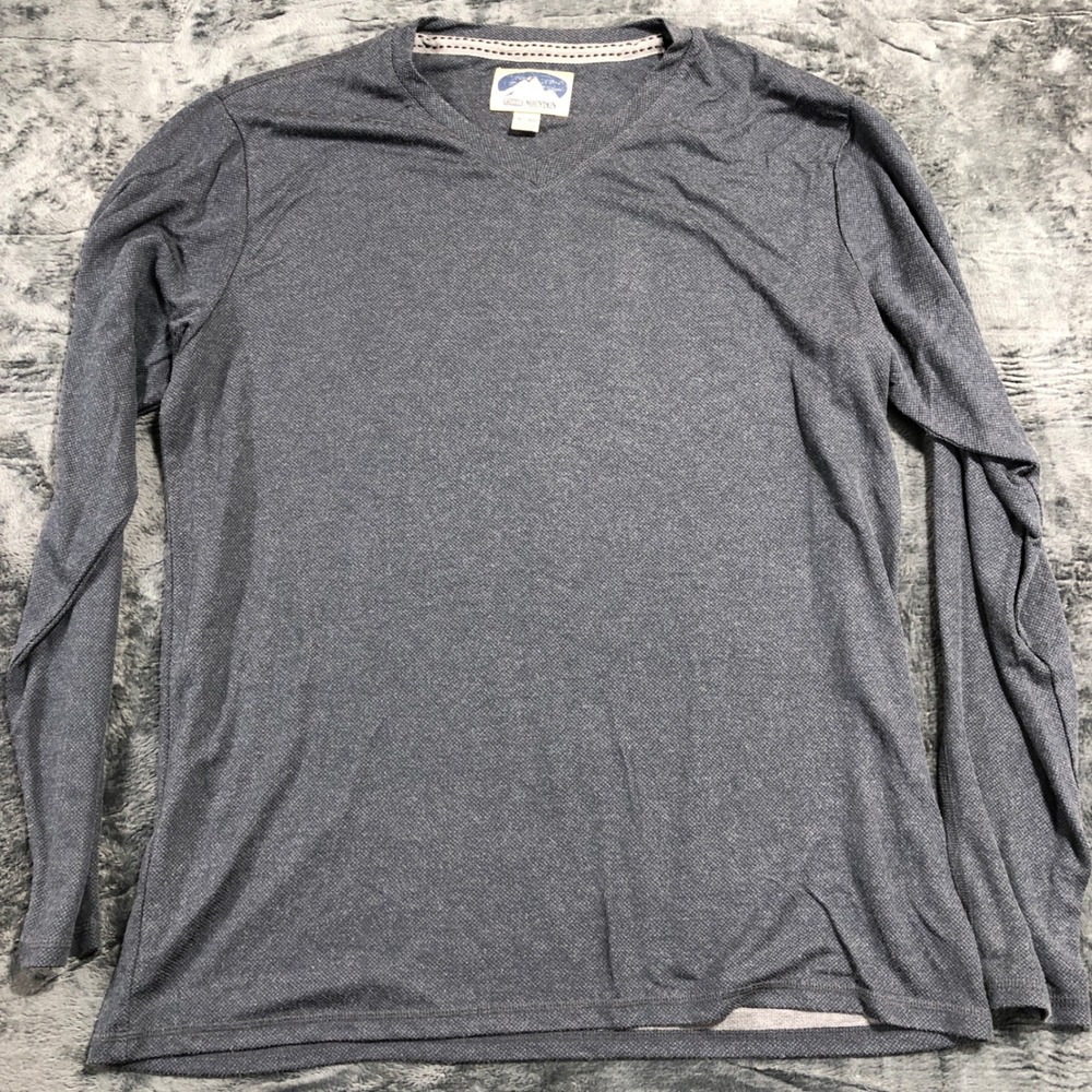 Dakota Grizzly‎ Long Sleeve Shirt Mens XL Grey V-Neck Viscose Blend Textured